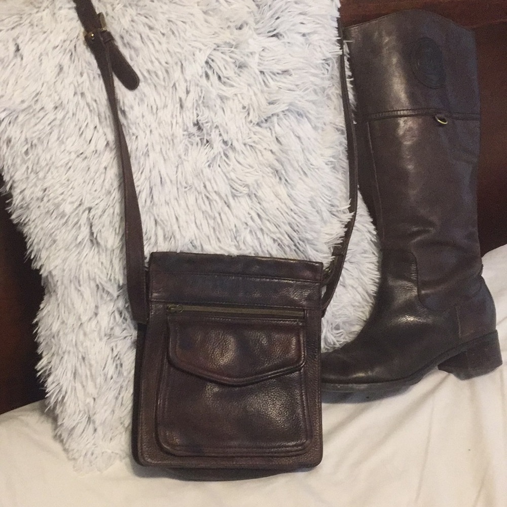 Leather cross body bag